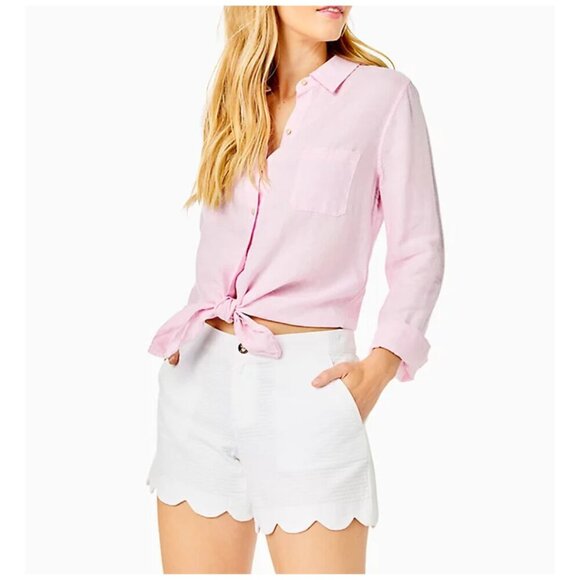 Lilly Pulitizer Women's 5" Buttercup Scallop Hem Short White Size 2 - Picture 1 of 8